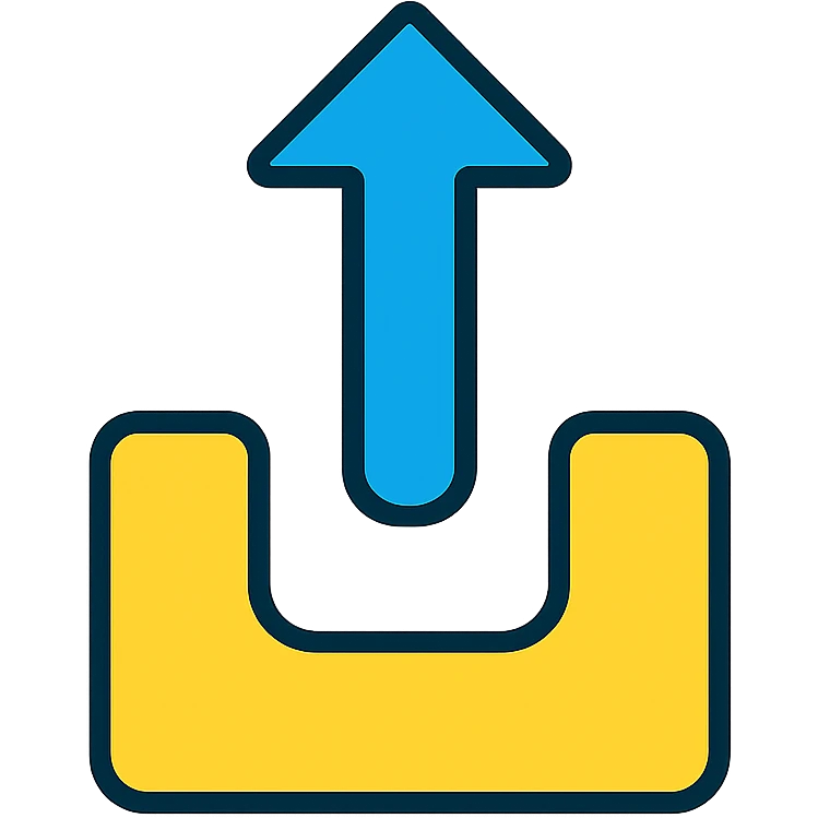Apple-style iOS share button with arrow pointing up from a box, clean minimalist design emoji