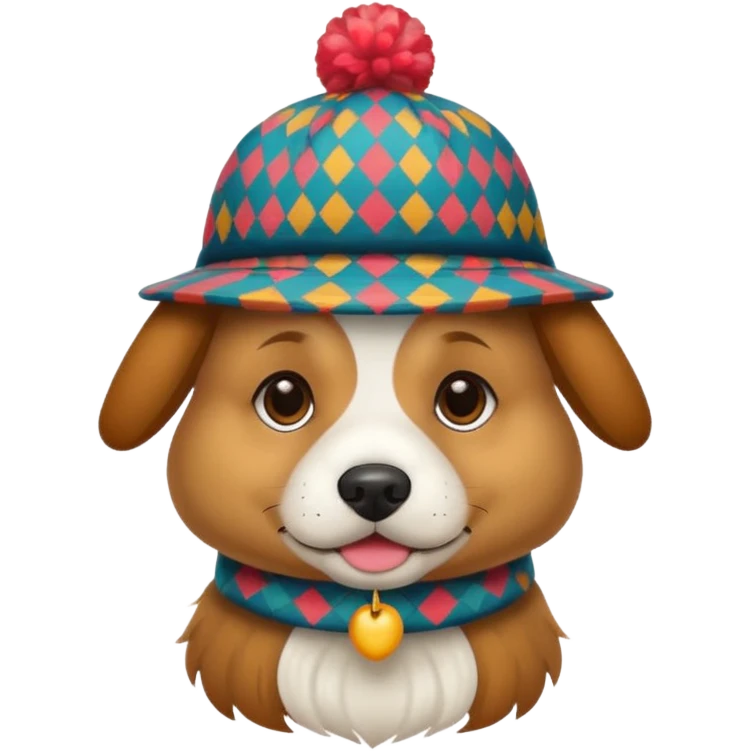 dog animal wearing patterned hat  emoji