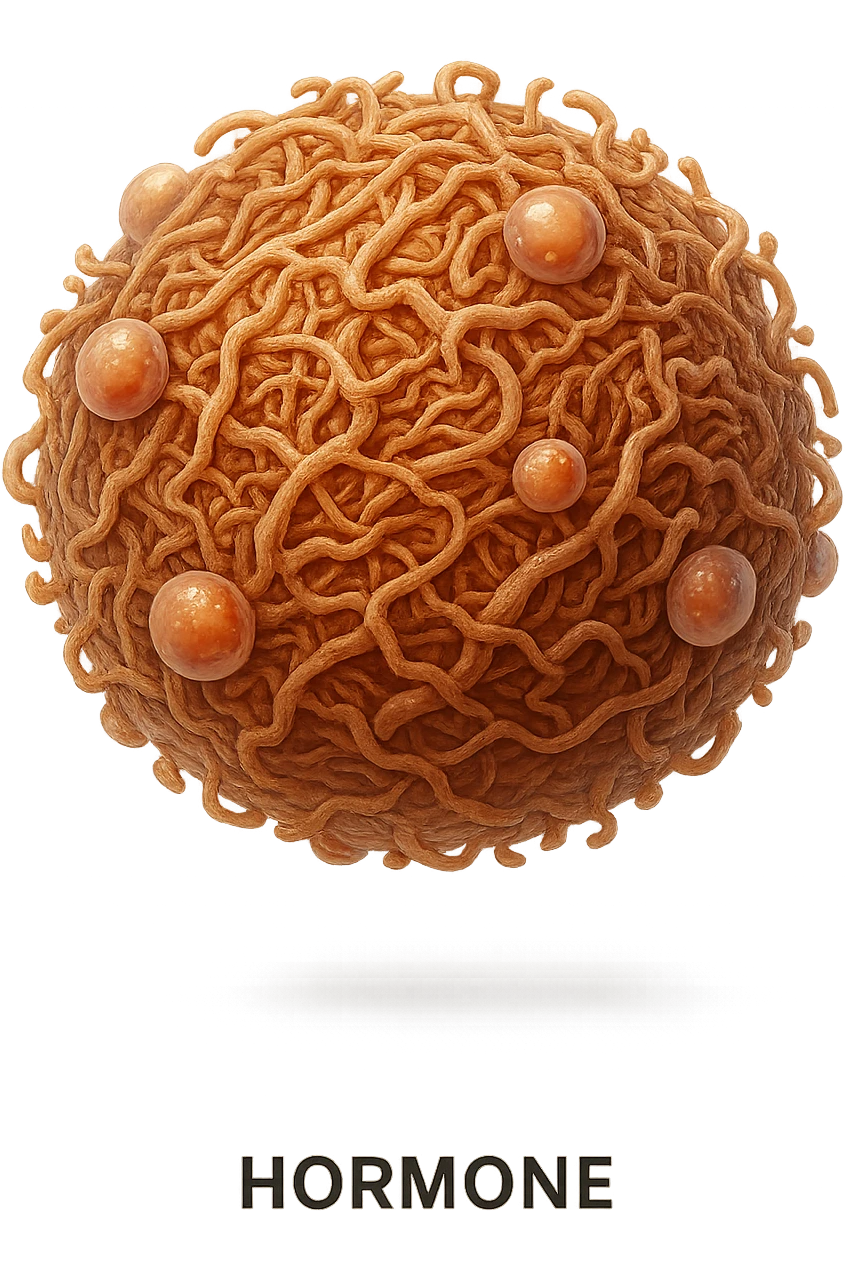PARTICELLA DI ORMONE UMANO ANATOMICO FLUTTUA IN ARIA emoji