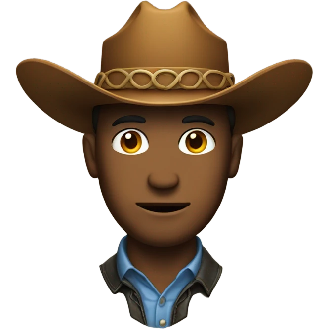 Man with a cowboy hat shaped head emoji