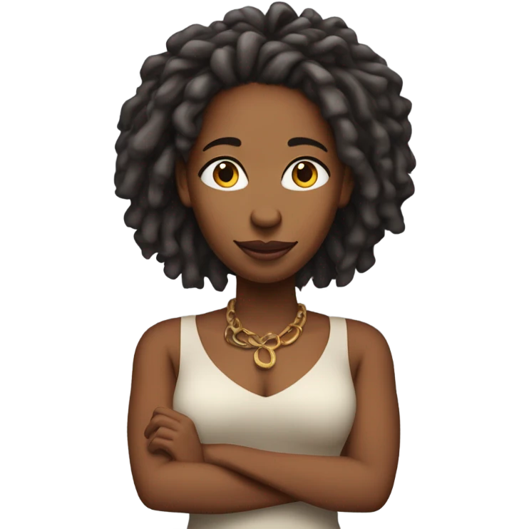 African American middle age black woman with red locs emoji