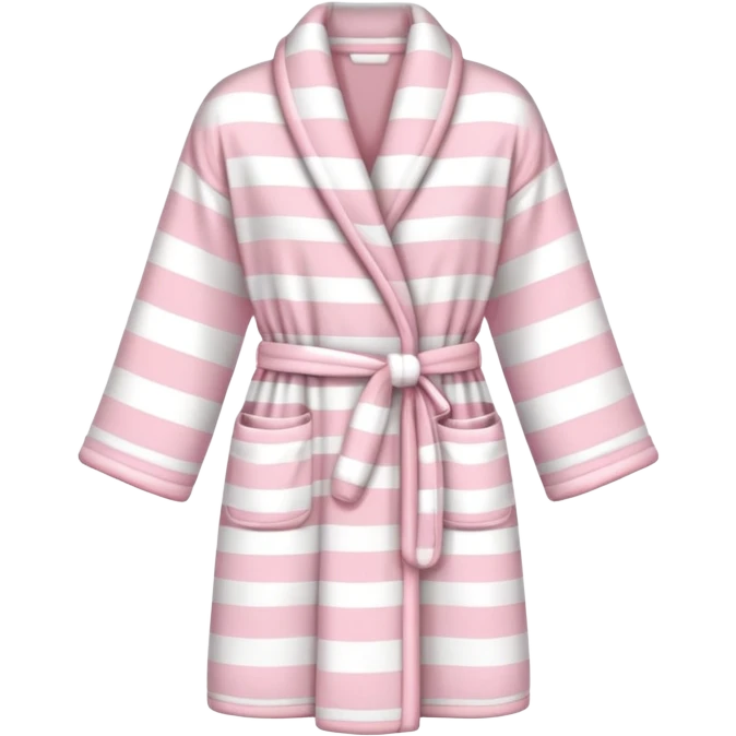 light pink and white striped robe emoji