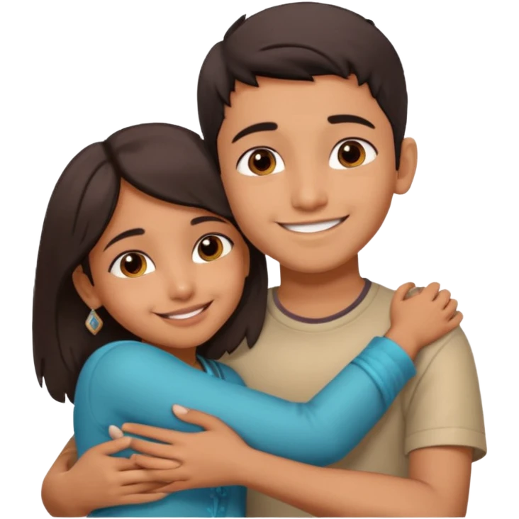 indian boy hugging indian girl from behind... boys hand down near navel of girl... boys head on the shoulder of girl emoji