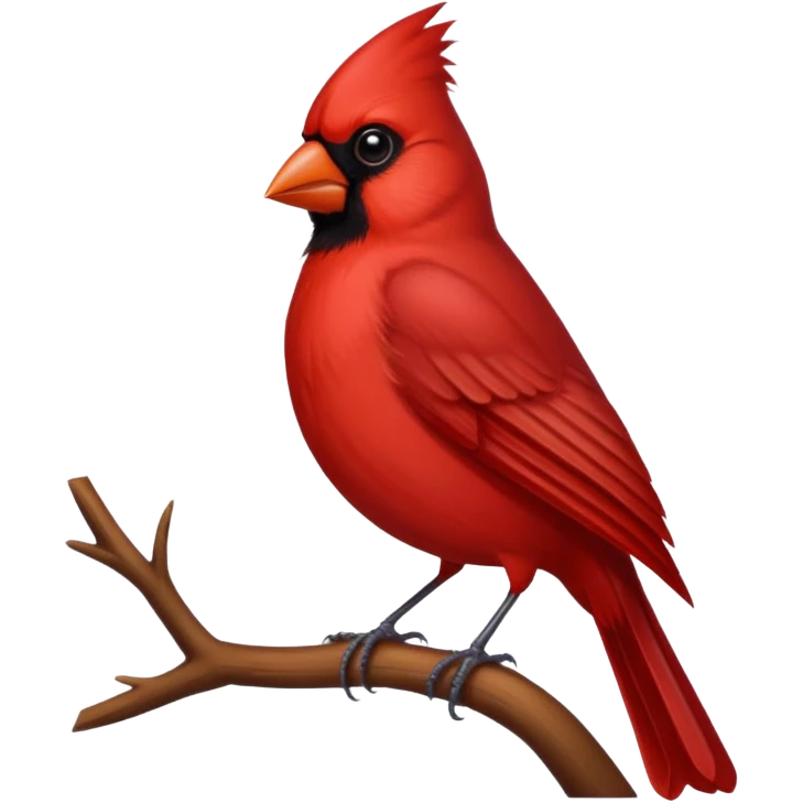 Cardinal bird with no background color emoji