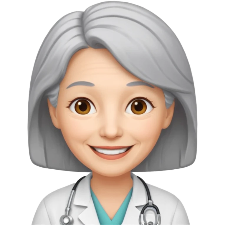 older obstetrician female emoji grey hair emoji