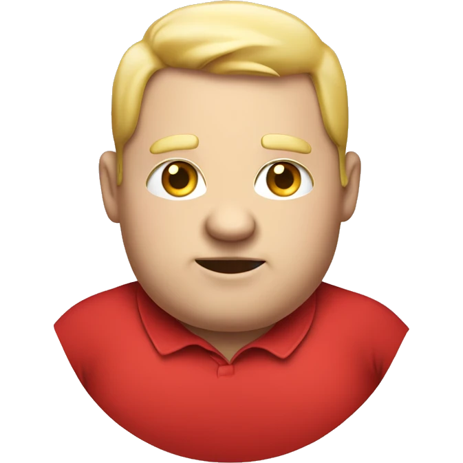 huge fat white person in red shirt emoji
