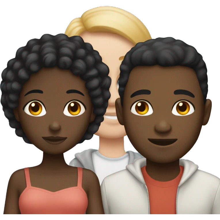 Black girl with white boy couple emoji