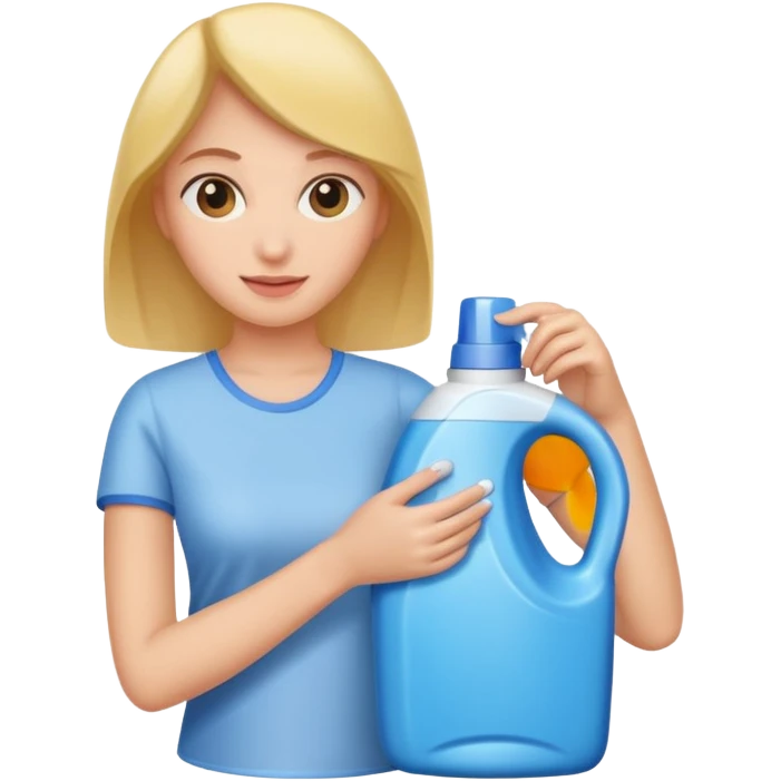 woman holding laundry detergent emoji