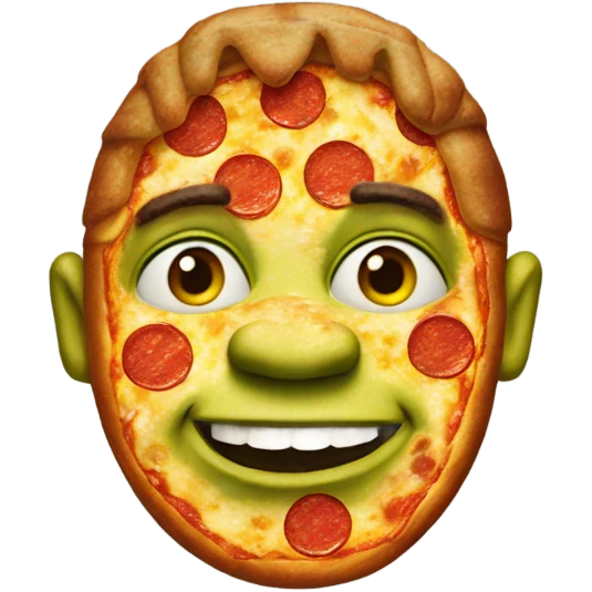Shrek made out of pizza emoji