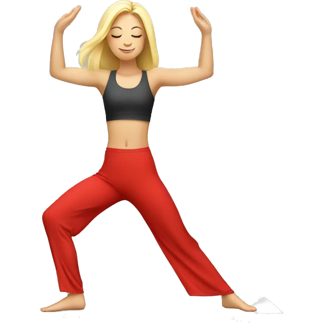 yoga blonde light girl in red yoga emoji