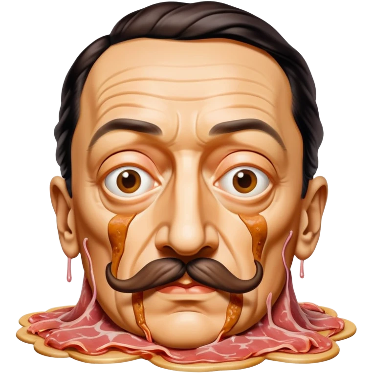 Salvadore dali with melting moustache made of spam meat portrait emoji