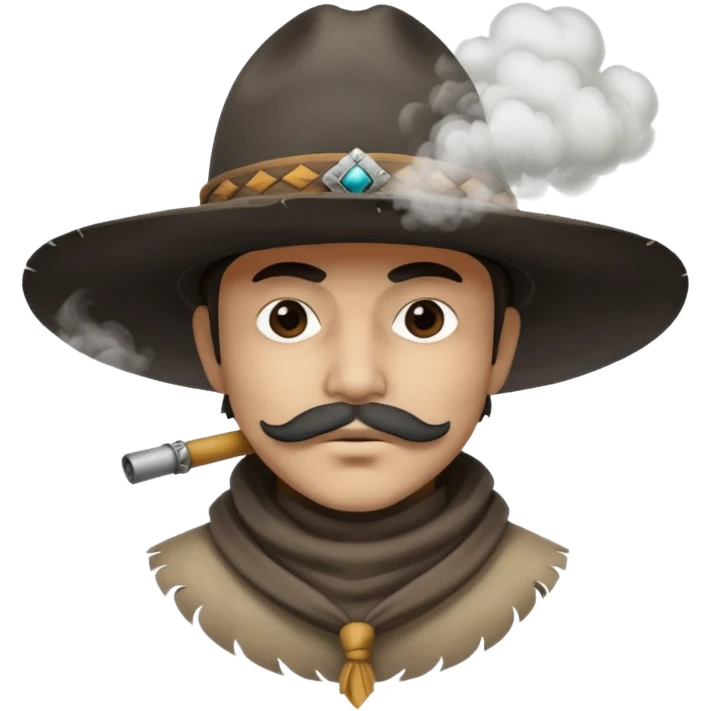 a bandito with smoke covering him emoji