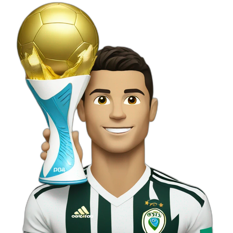 Cristiano ronaldo with a world cup emoji