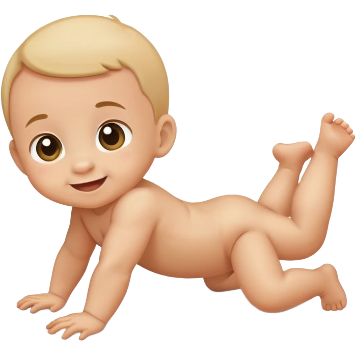 A baby crawling through someone’s legs emoji