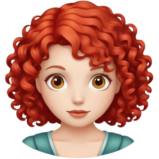 A girl with red curl hair emoji