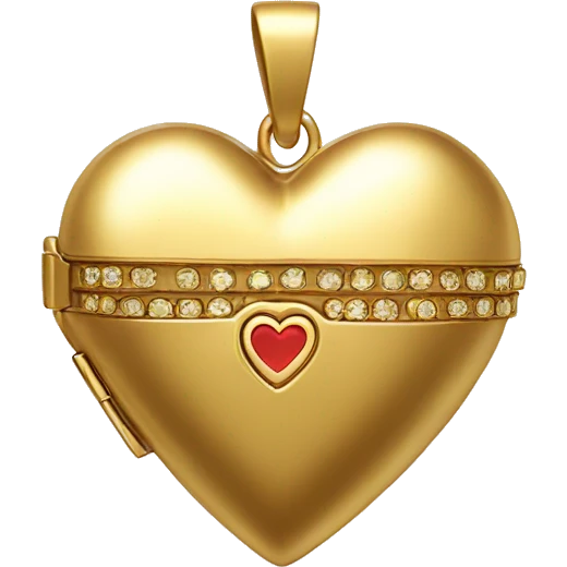 Gold heart locket emoji