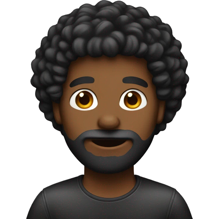 Emoji negro com barba  emoji