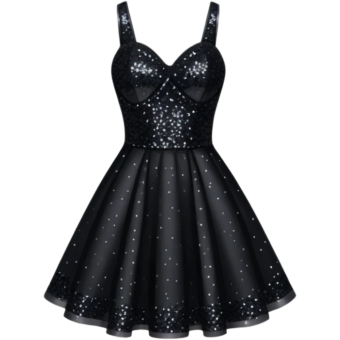 black glittery prom club dress short emoji
