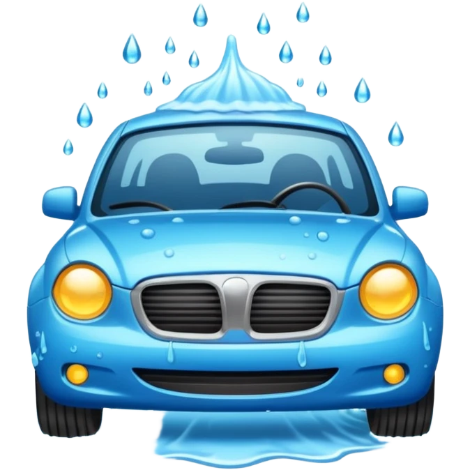 car wash with sparkling clean car emoji