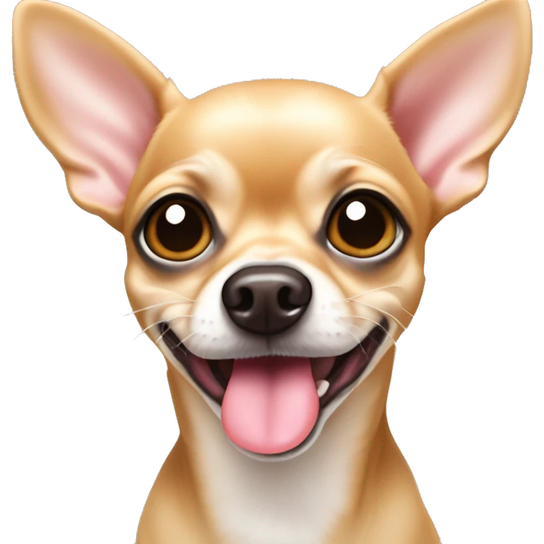 Cross eyed tan chihuahua with tongue out  emoji