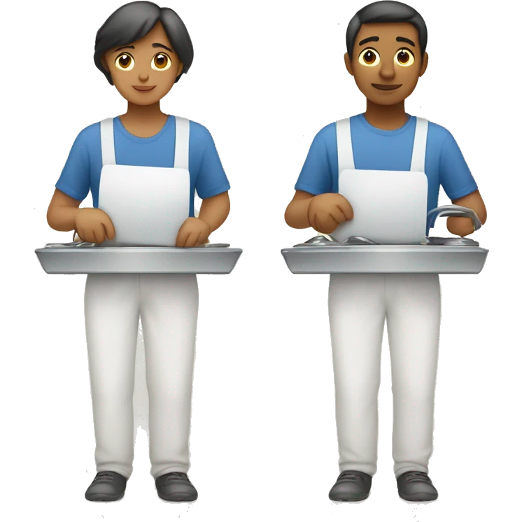 gender neutral person holding traditional weighing scales in each hand emoji