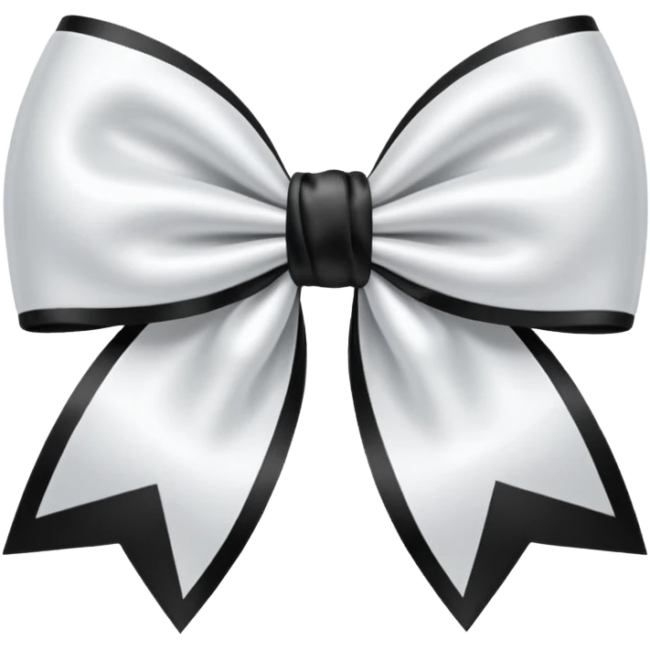white satin Bow + black bow emoji