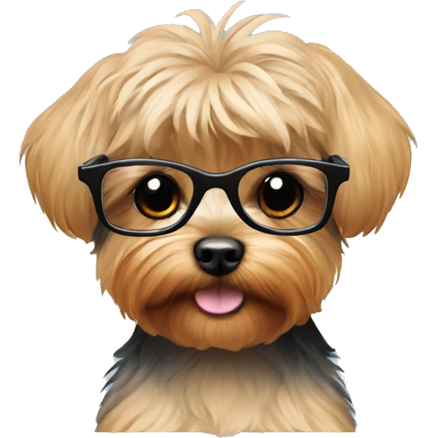 Yorki poo with glasses  emoji