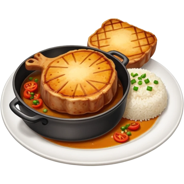spanish pork chops with white rice emoji