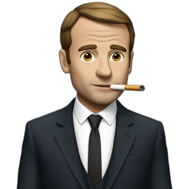 Macron with cigarettes emoji