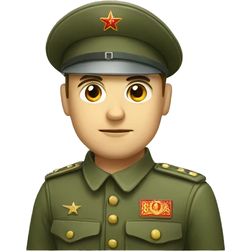 ussr soldier serious with military takes emoji