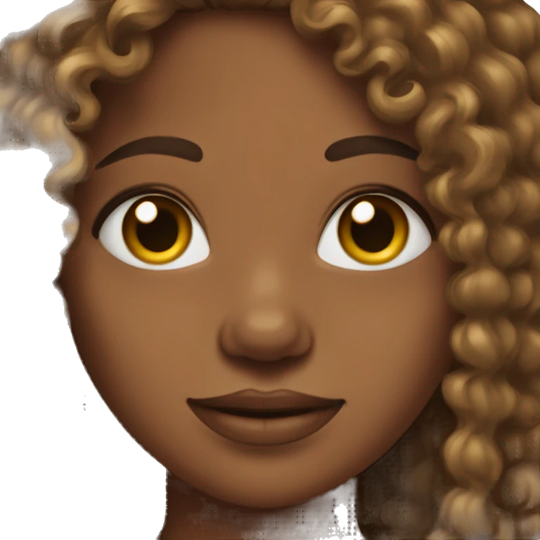 Brown skin curly hair girl emoji