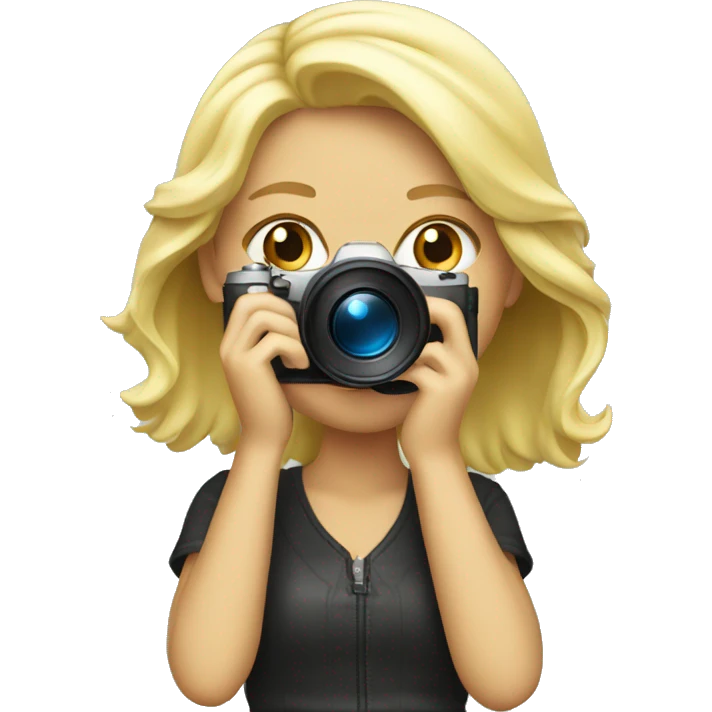 Blond girl photographer  emoji
