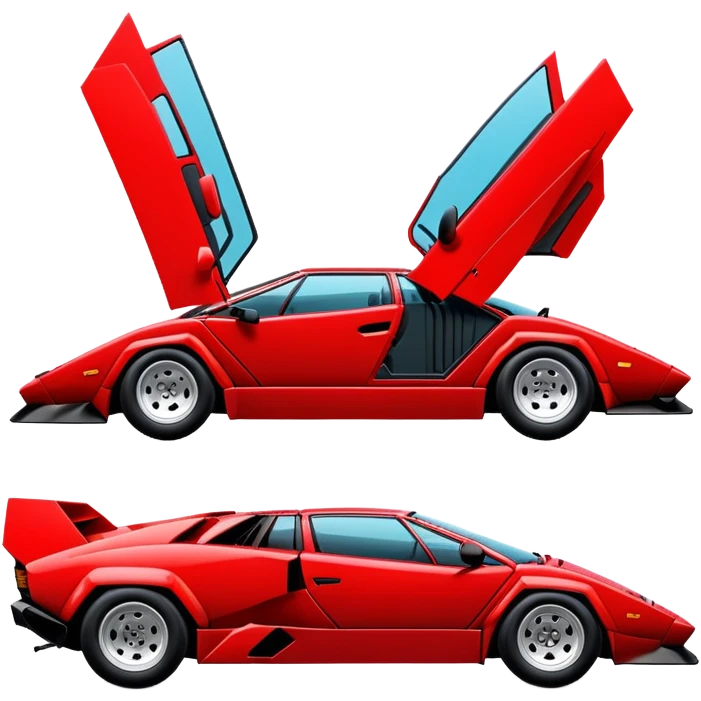 Minimalist red Lamborghini Countach, simple clean lines, minimal details, sleek design emoji