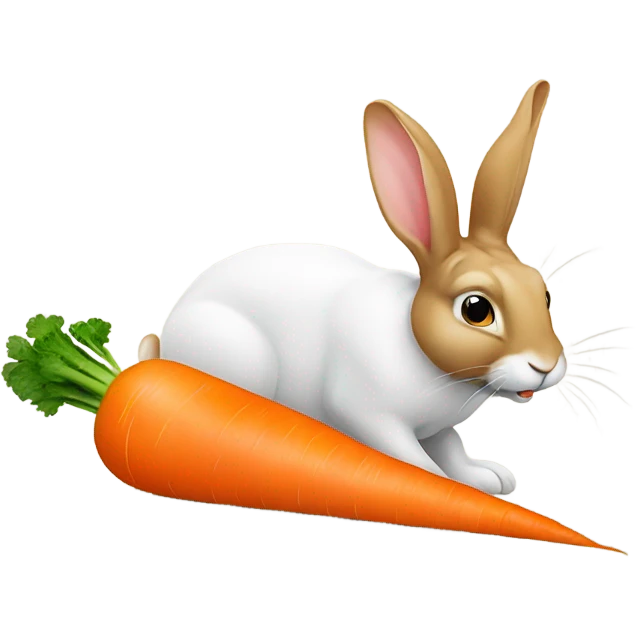 Eating carrots rabbit emoji