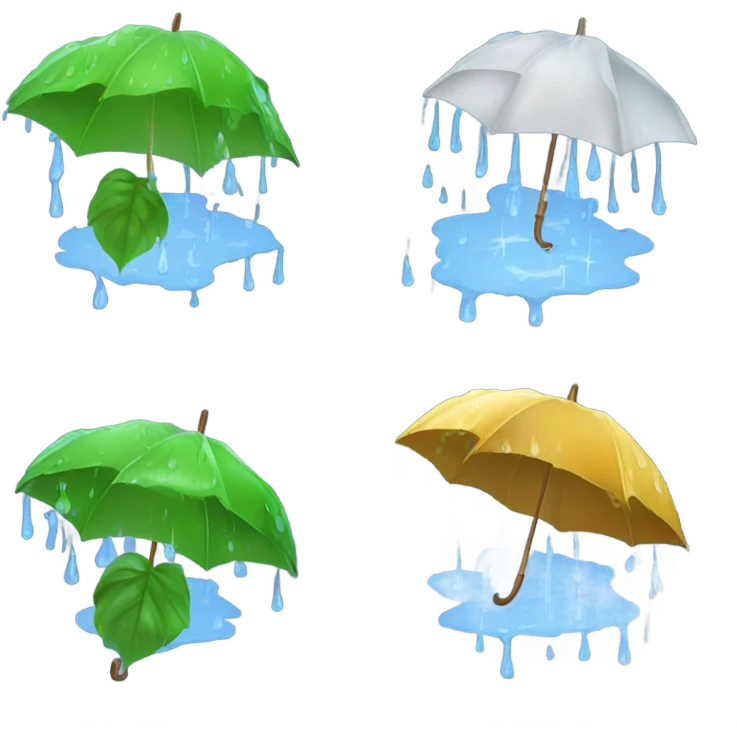 Raining emoji