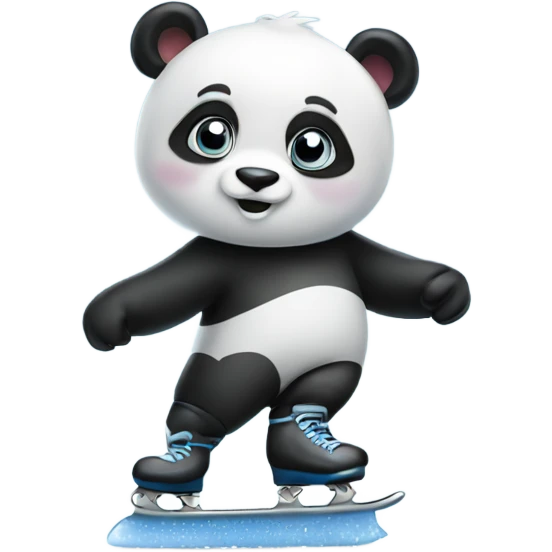 Panda bear ice skating  emoji