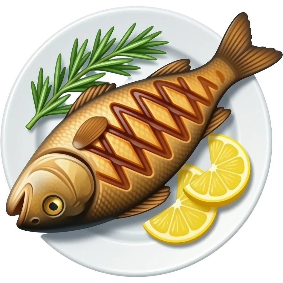 Grilled Fish on a Plate emoji