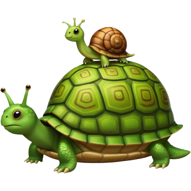 
A snail on the back of a turtle emoji