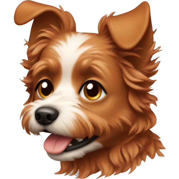 Cacapoo dog with red hair emoji