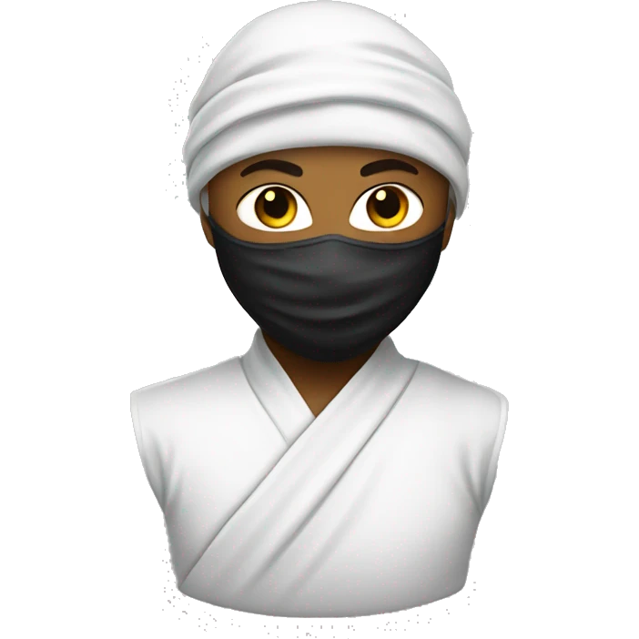  Ninja with white dress face mask emoji