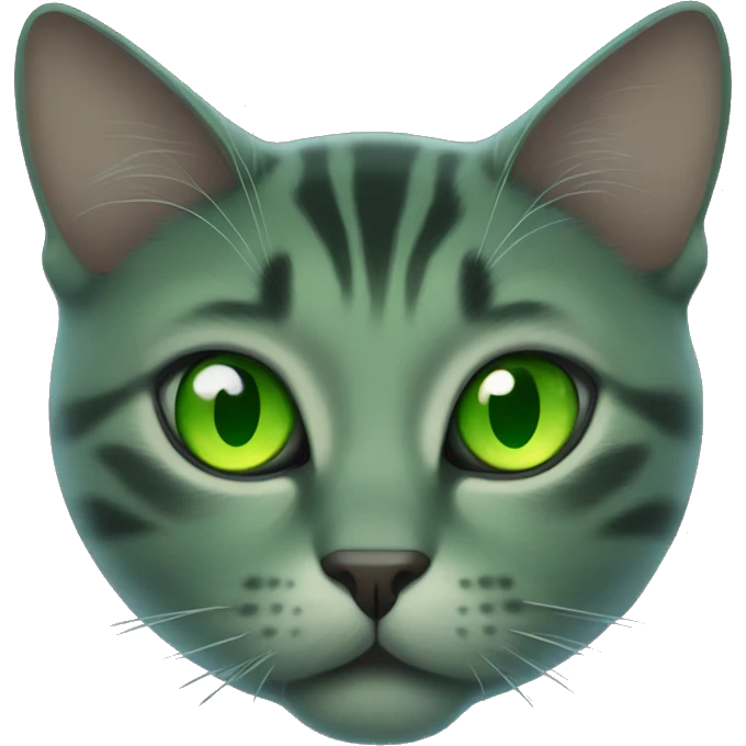 green cat eyes floating in darkness emoji