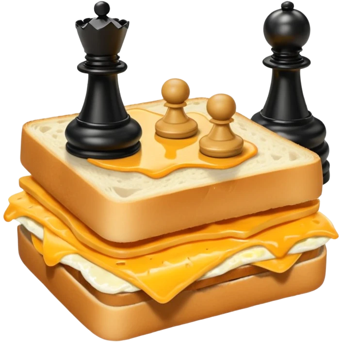 Chess pieces boxing on an egg sandwich emoji