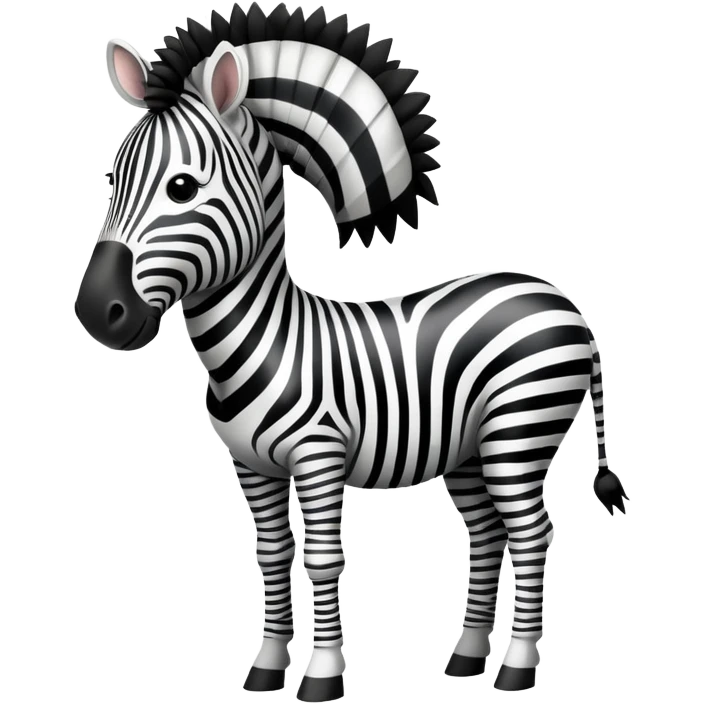 zebra with black and white stripes emoji