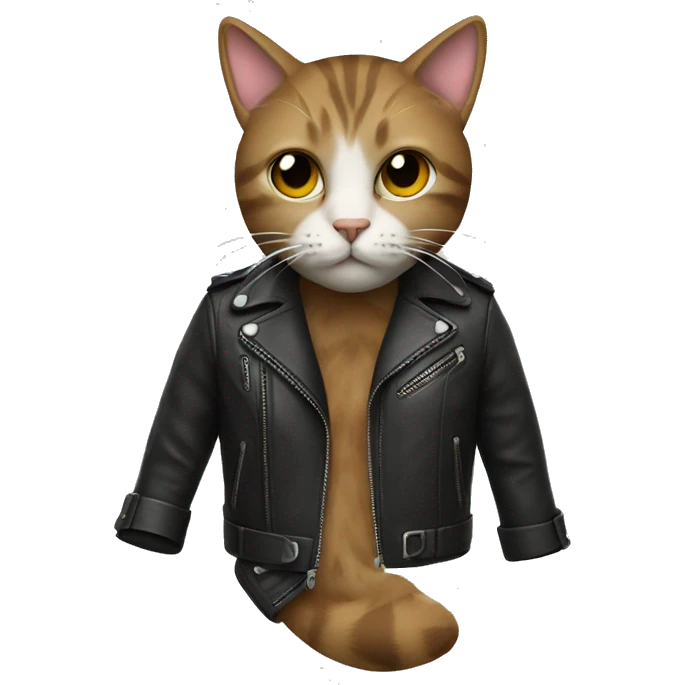 Cat wearing leather jacket  emoji