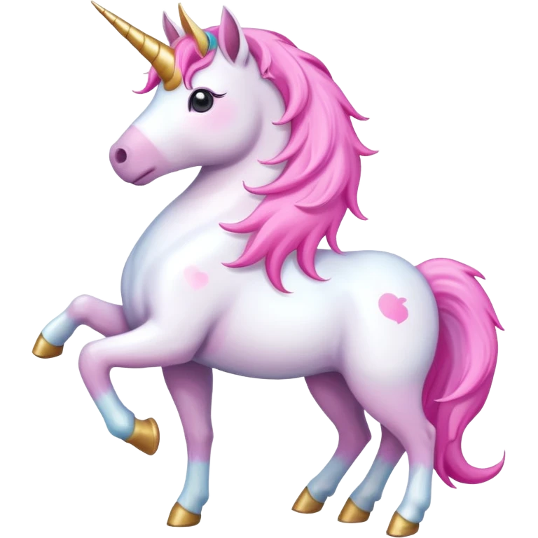 Create a single emoji of a Unicorn in full body, shown at a slight side angle in a natural, characteristic pose with a horn. Cute and stylized like an emoji, but clearly recognizable. No background.
 emoji