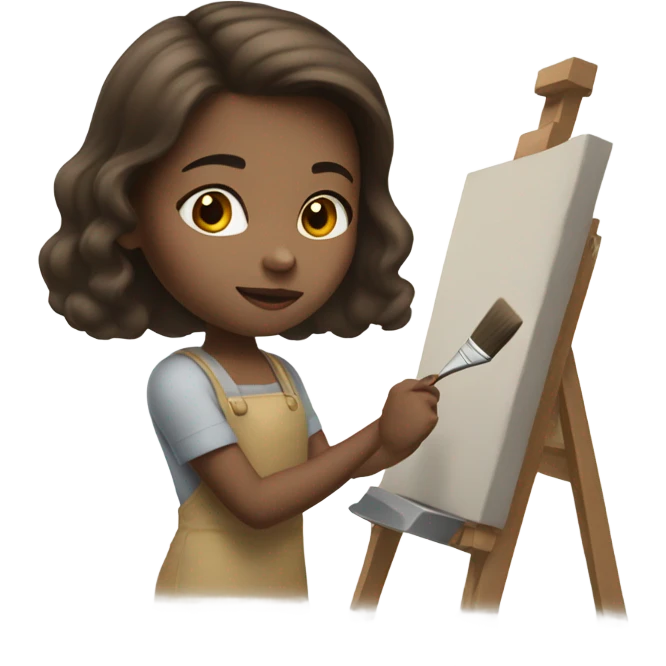 White brunette girl painting  emoji