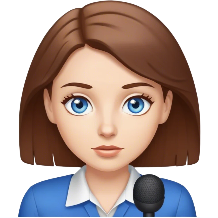 White girl blue eyes brown hair telling news with attitude  emoji