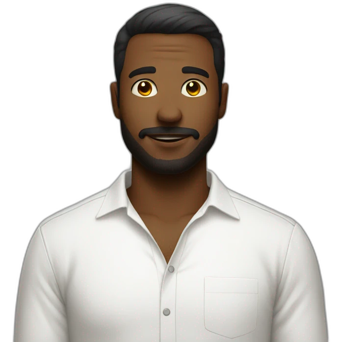 WHITE SHIRT MAN night emoji