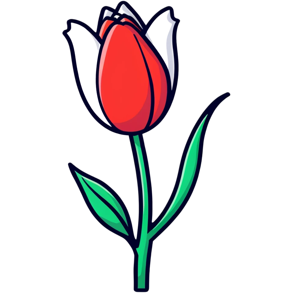 Colorful tulip flower with decorative design and bright colors emoji