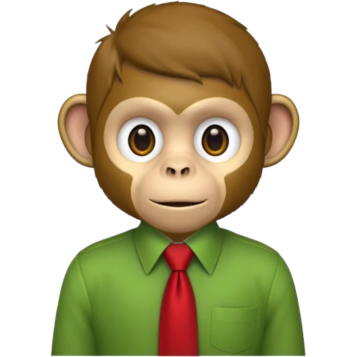  monkey with green shirt,red tie emoji